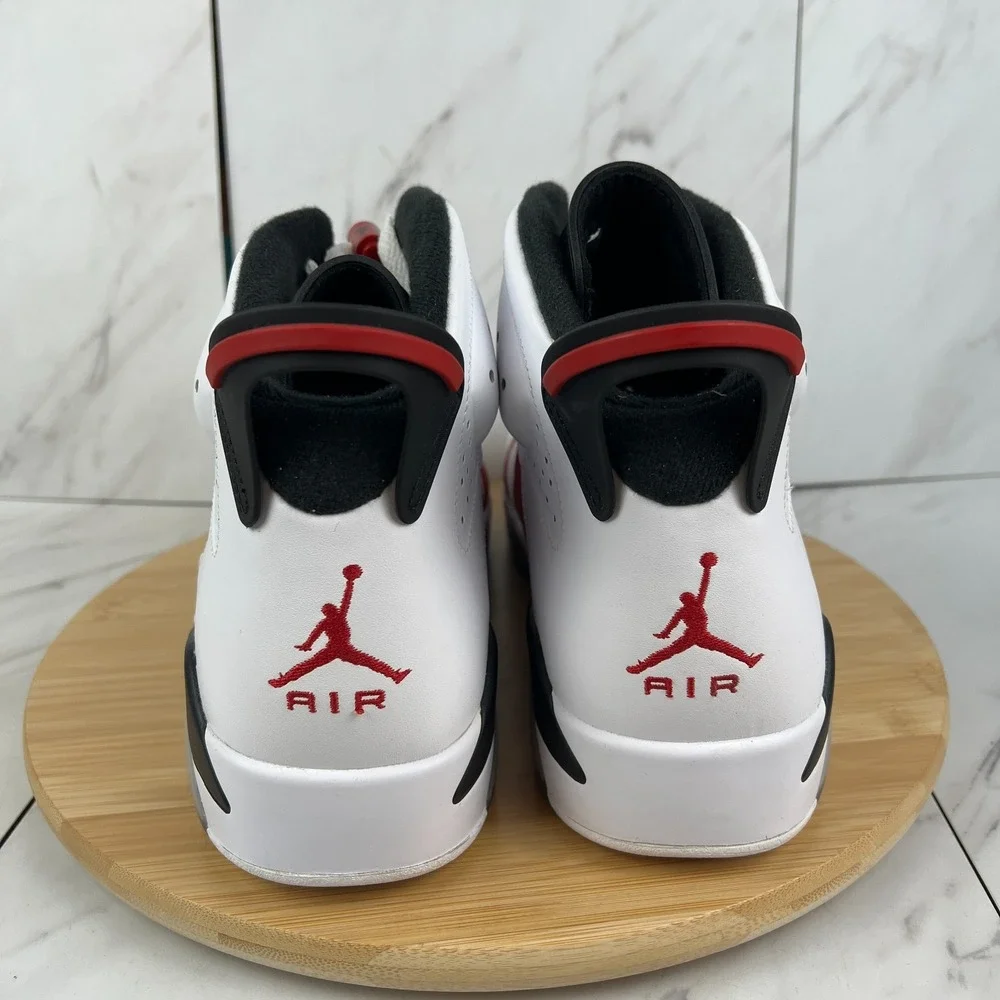 Nike Air Jordan 6 Retro Carmine 2014 Mens Size 12.5 White Red Sneaker 384664-160